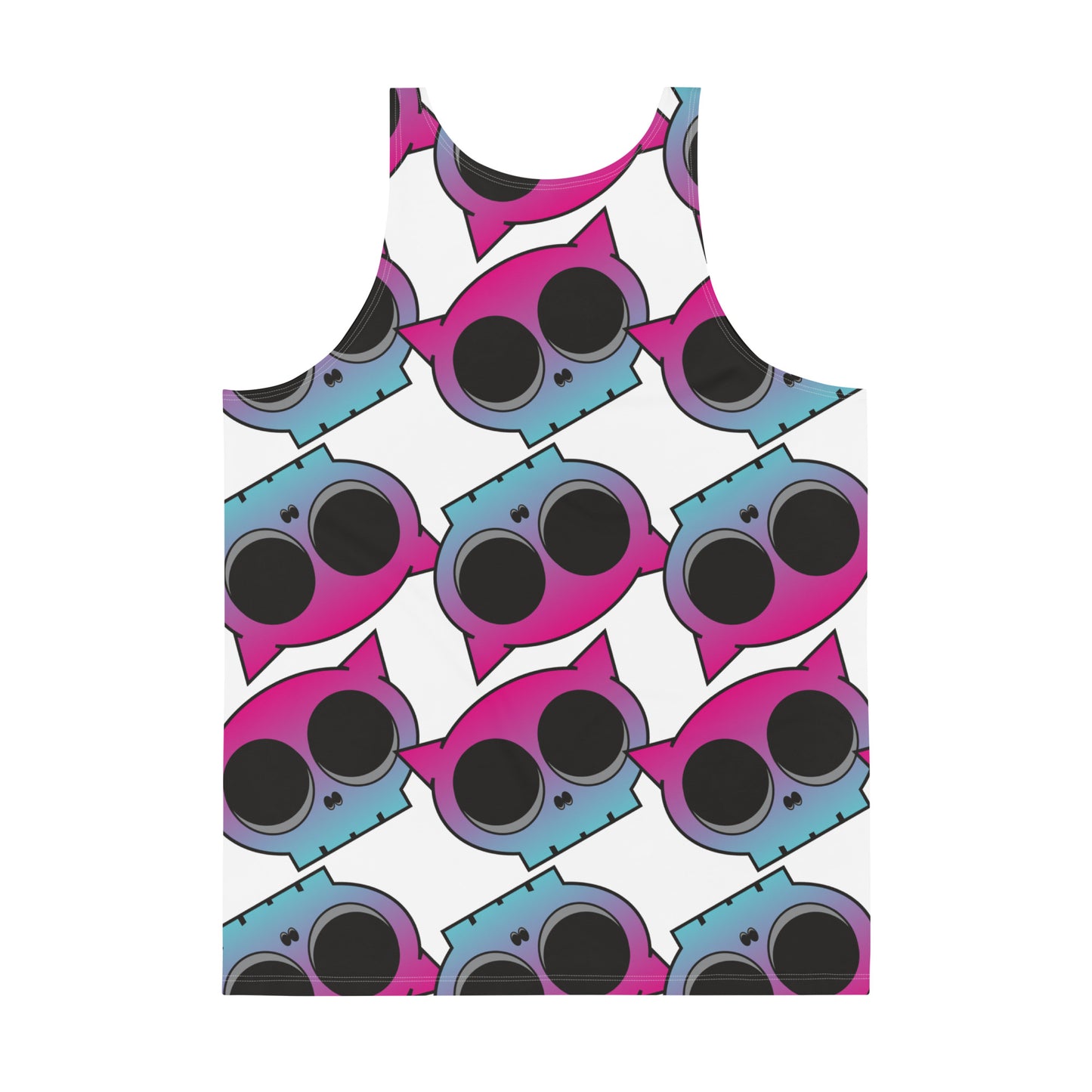 Pink Kitty Skull Argyle - Unisex Tank Top