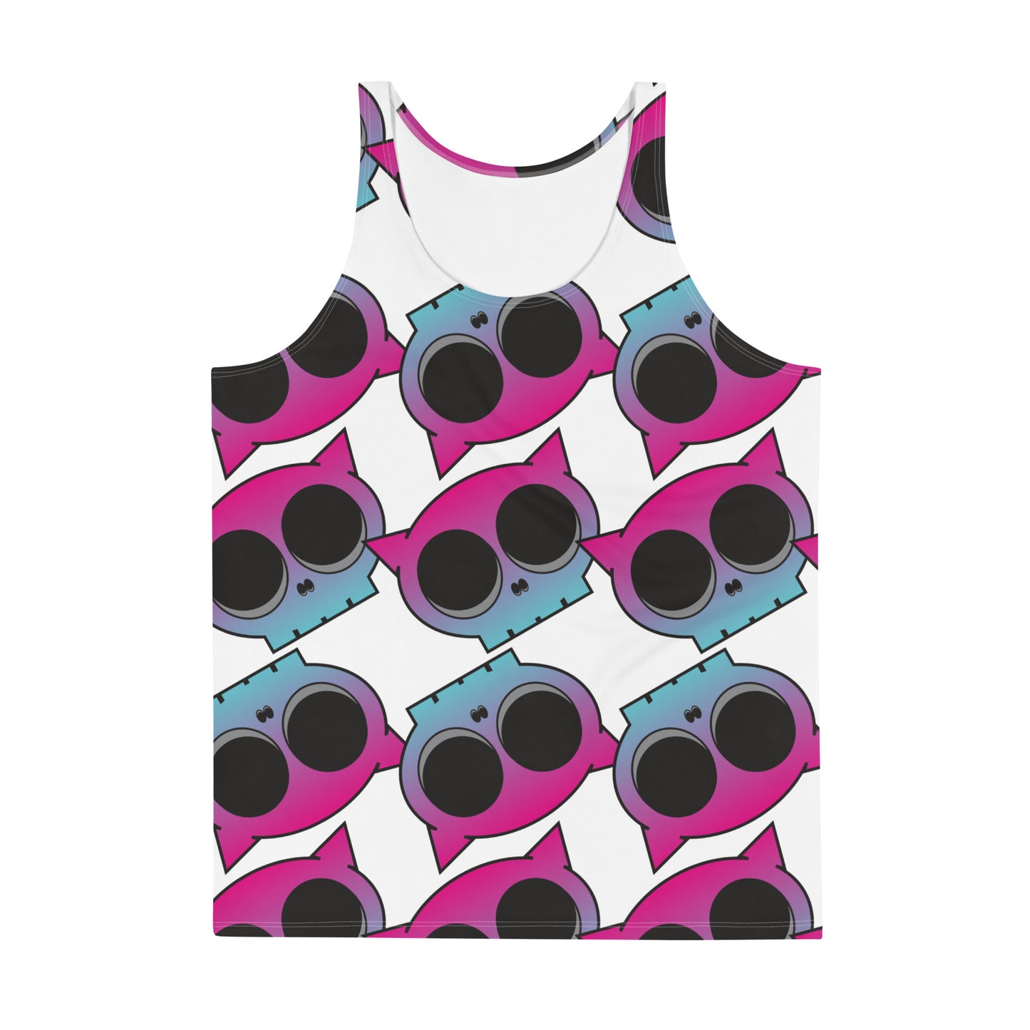 Pink Kitty Skull Argyle - Unisex Tank Top