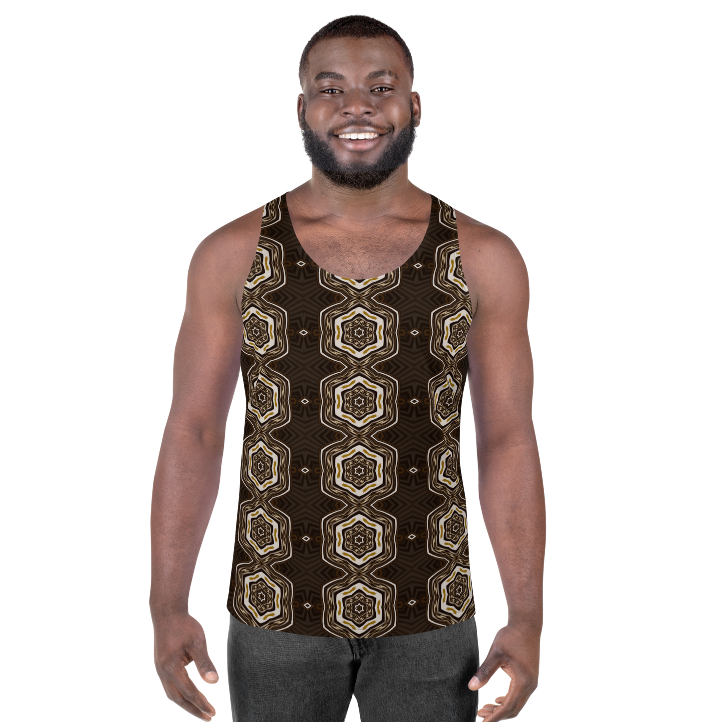 Wooden Fractal- Unisex Tank Top