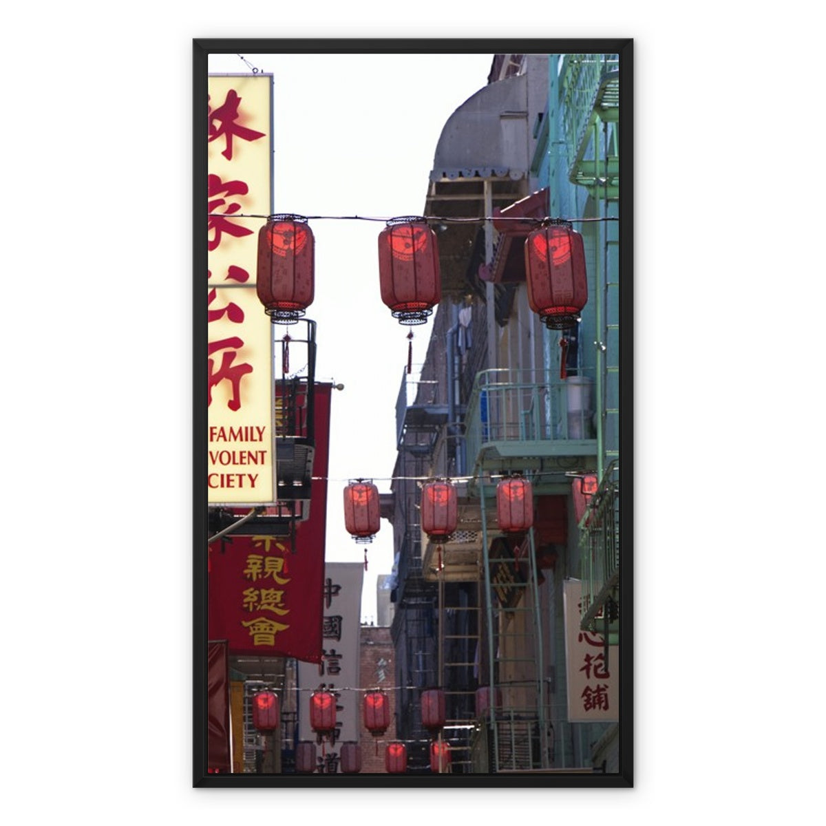 Paper Lanterns Framed Canvas