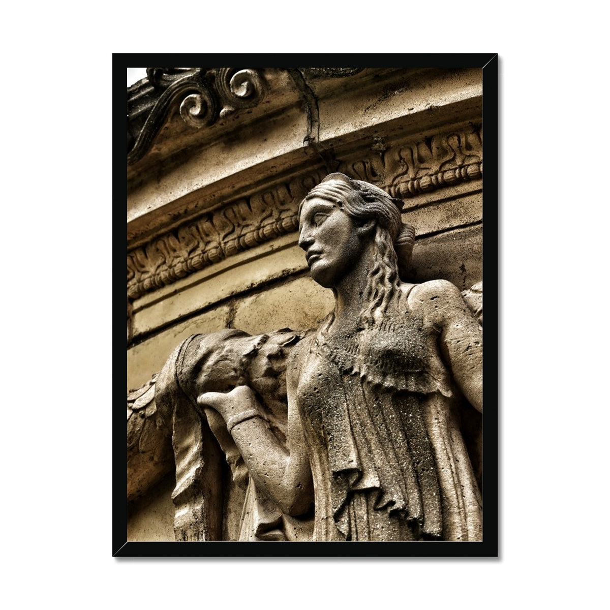 Woman In Stone Framed Print