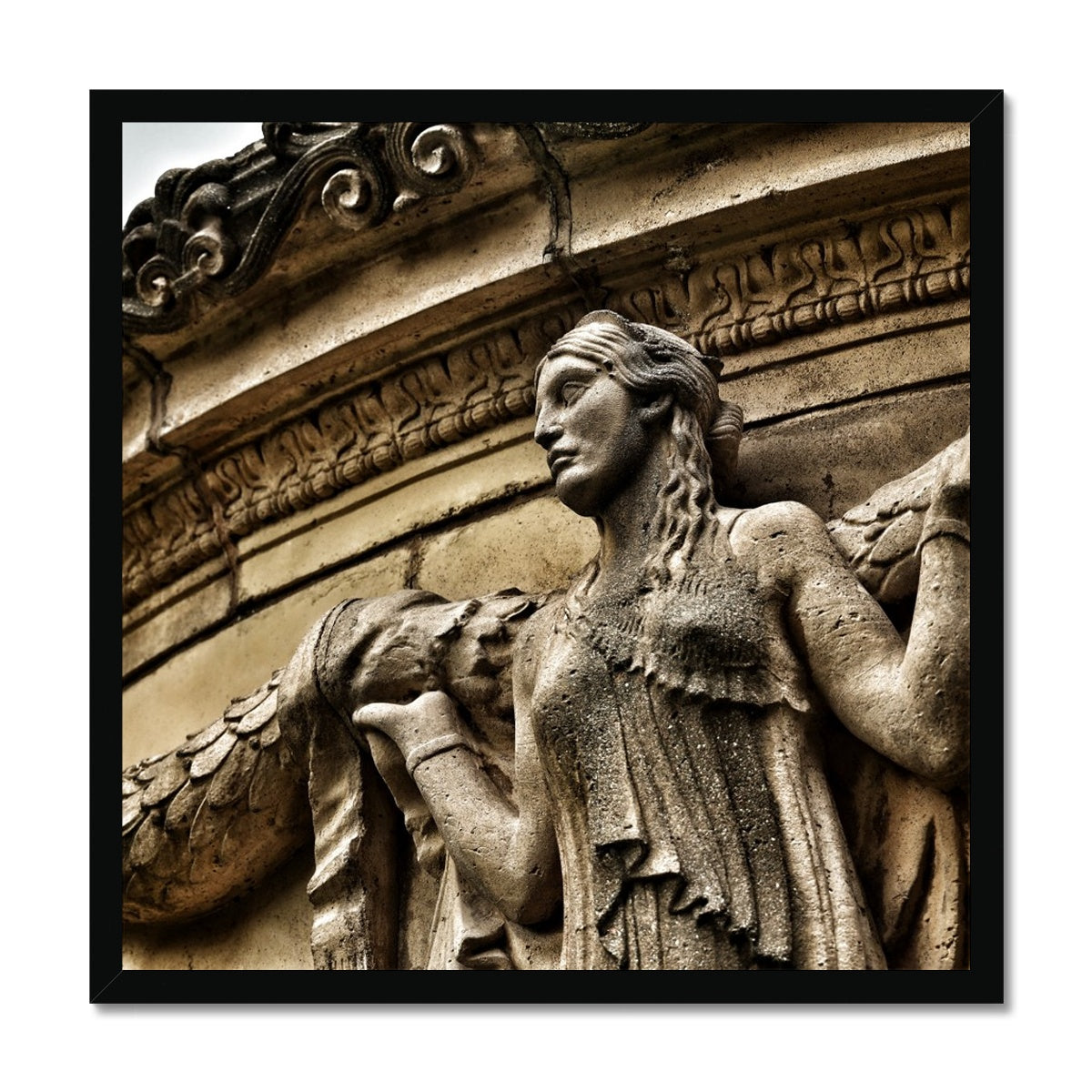 Woman In Stone Framed Print