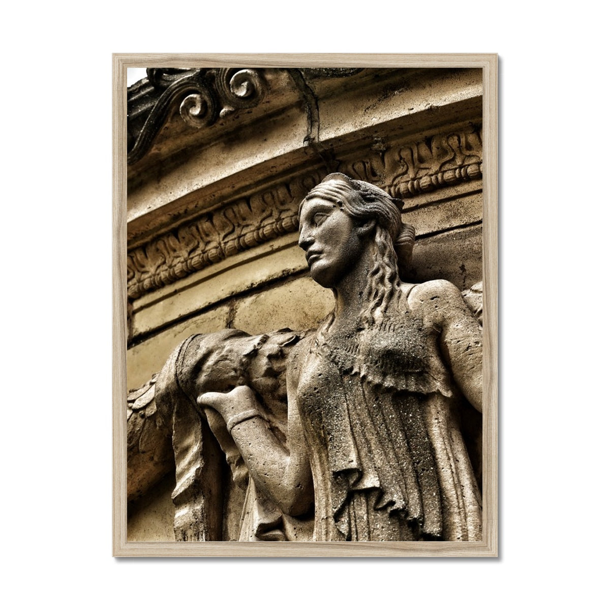 Woman In Stone Framed Print